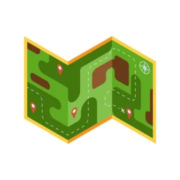 Isometric Tourist Map Stock Illustration