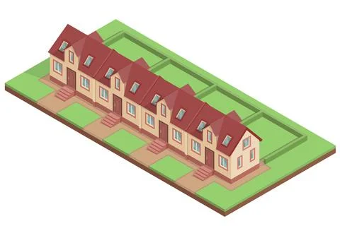 Isometric townhouse Stock Illustration