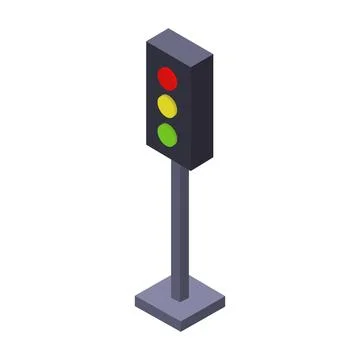Isometric traffic light illustrated in vector Stock Illustration