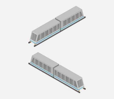 Isometric train icon illustrated in vector on white background Stock Illustration