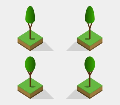 Isometric tree on white イラスト素材