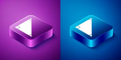 Isometric Triangle math icon isolated on blue and purple background. Square Stock Illustration