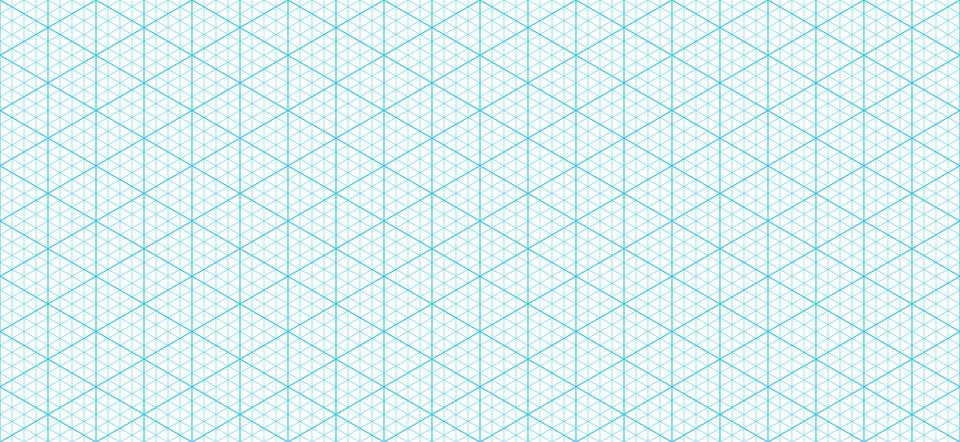 Isometric triangular paper grid pattern background 库存插图