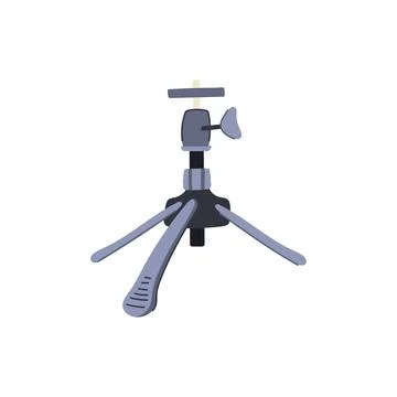 Isometric tripod camera cartoon vector illustration Illustrazione stock