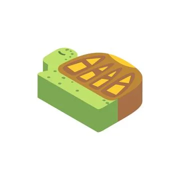 Isometric Turtle Flat Stock Illustration