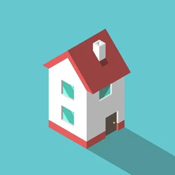 Isometric two-storeyed house Stock Illustration