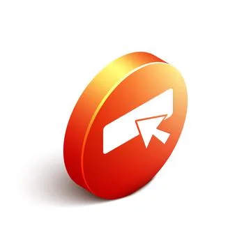 Isometric UI or UX design icon isolated on white background. Orange circle イラスト素材