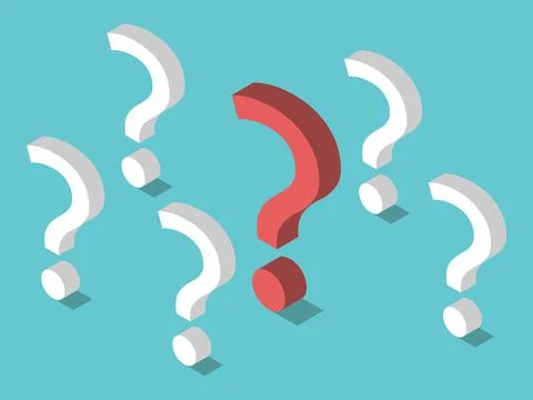 Isometric unique question mark Stock Illustration