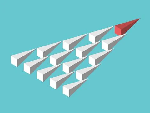 Isometric unique red leader Stock Illustration