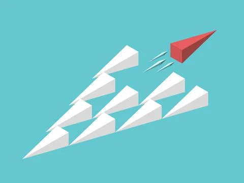 Isometric unique red wedge Stock Illustration