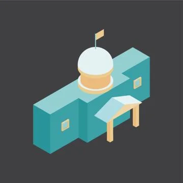 Isometric university building Ilustración de archivo