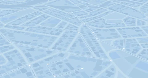 Isometric Urban Map Animation with Illuminated Dotted Travel Lines Stock Footage 346516772
