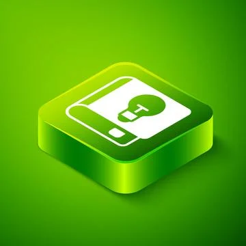 Isometric User manual icon isolated on green background. User guide book Stock Illustration