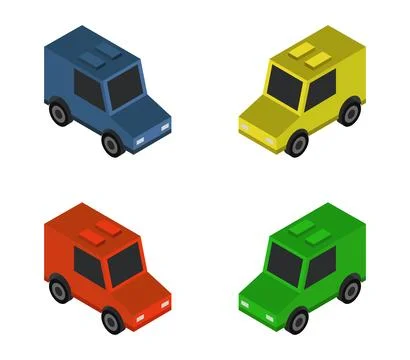 Isometric van icon illustrated in vector on white background Stock Illustration