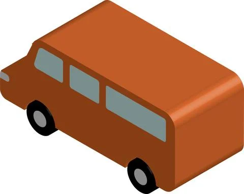 Isometric van icon vector illustration Stock Illustration