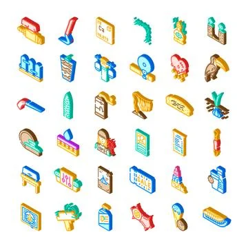 Isometric varied collection of interface and ui icons イラスト素材