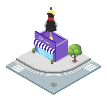 Isometric vector 3d illustration of boutique Stock Illustration