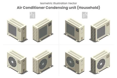 Isometric Vector Aircon Condensing unit type1 스톡 일러스트