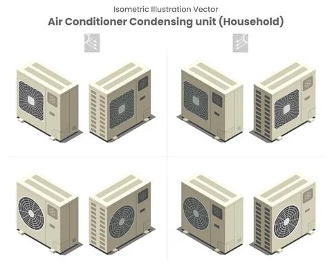 Isometric Vector Aircon Condensing unit type2 스톡 일러스트