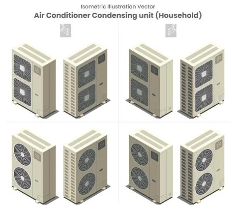 Isometric Vector Aircon Condensing unit type3 스톡 일러스트