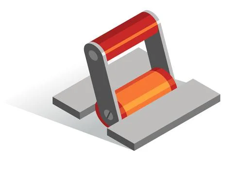 Isometric vector button. Isolated icon. Lever in gray and orange color Illustrazione stock