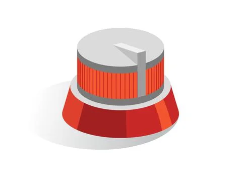 Isometric vector button. Isolated icon. Regulator in gray and orange color Illustrazione stock
