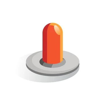 Isometric vector button. Isolated icon. Switcher in gray and orange color Stock Illustration