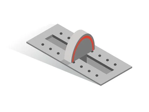 Isometric vector button. Isolated icon. Slider in gray and orange color Illustrazione stock