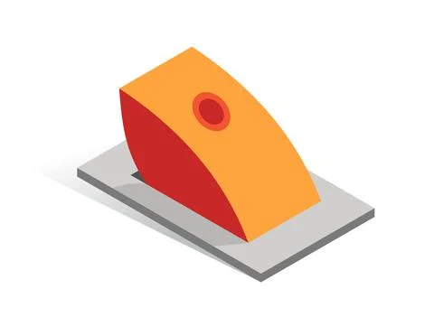 Isometric vector button. Isolated icon. Switcher in gray and orange color Stockillustratie