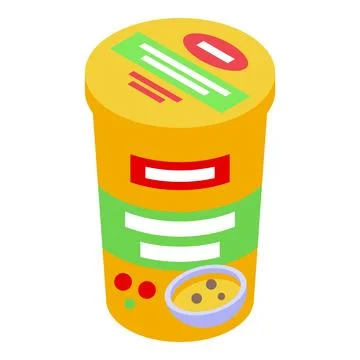 Isometric vector of dog or cat food packaging showing bowl with kibble Stock Illustration