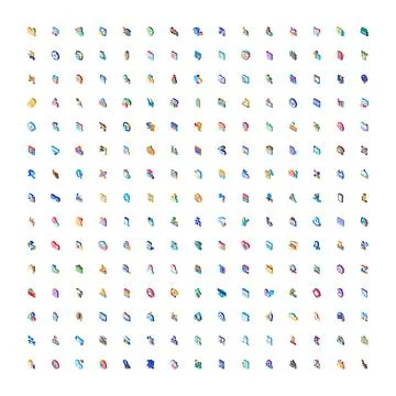 Isometric vector icon collection set for business and technology Stock Illustration