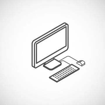 Isometric vector icon of computer Stock Illustration
