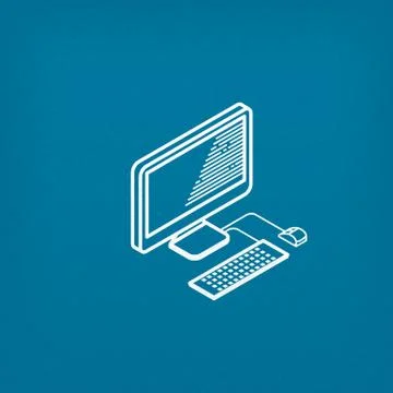 Isometric vector icon of computer Stockillustratie