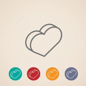 Isometric vector icon with heart sign Stock Illustration