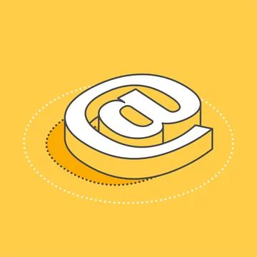 Isometric vector icon on a yellow background, business signe in the form of a Stock Illustration