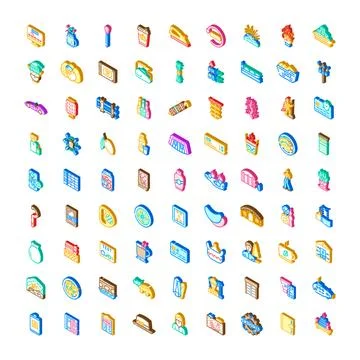 Isometric vector icons and web graphic elements Stock Illustration