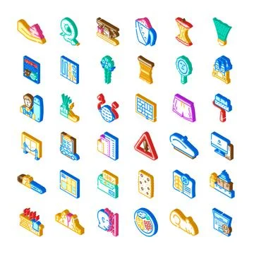 Isometric vector icons collection showing diversity of abstract objects イラスト素材