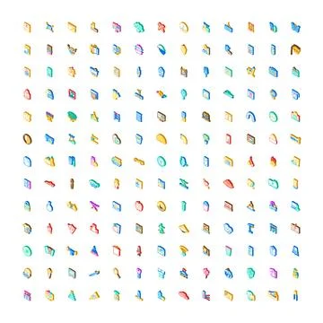 Isometric vector icons collection for web applications Stock Illustration