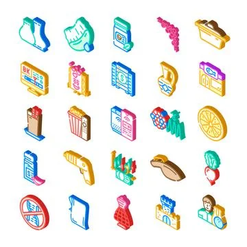 Isometric vector icons illustrating modern business and lifestyle concepts Illustrazione stock