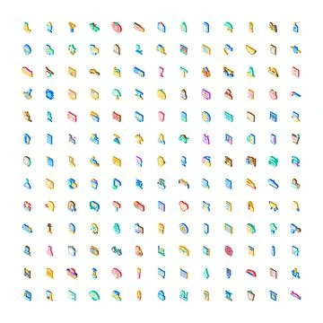 Isometric vector icons set abstract modern graphics elements Illustrazione stock