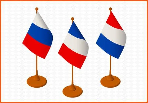 Isometric vector icons table flags table flags isometric perspective view ... Stock Photos