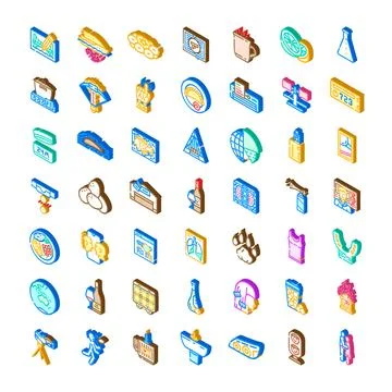 Isometric vector icons for various services and concepts Stock Illustration