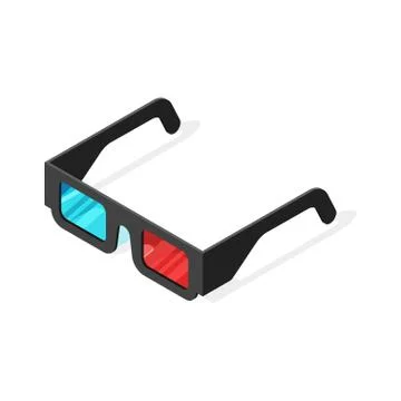 Isometric vector illustration of 3d glasses. Stock Illustration