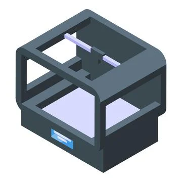 Isometric vector illustration of 3d printer 스톡 일러스트