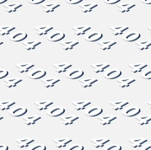 Isometric vector illustration. 404 error symbol seamless pattern. Template fo Stock Illustration