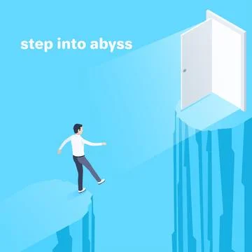 Isometric vector illustration on a blue background, a man in business clothes Stock Illustration
