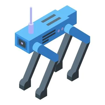 Isometric vector illustration of a blue robot spider Illustrazione stock