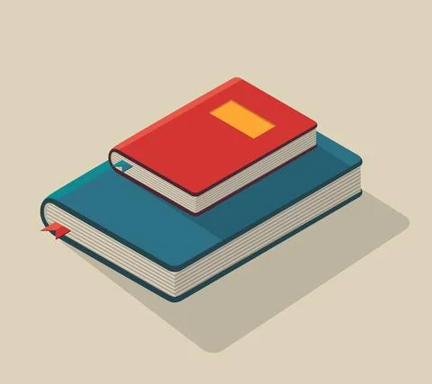 Isometric vector illustration of books. Isolated. Stock-Illustration