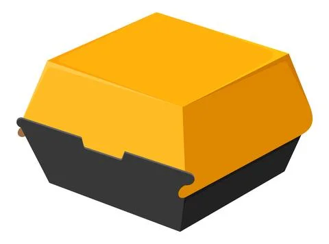 Isometric Vector Illustration of a Closed Fast Food Burger Box Stock Illustration