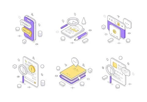 Isometric vector illustration concept for web design, development, business a Stock Illustration